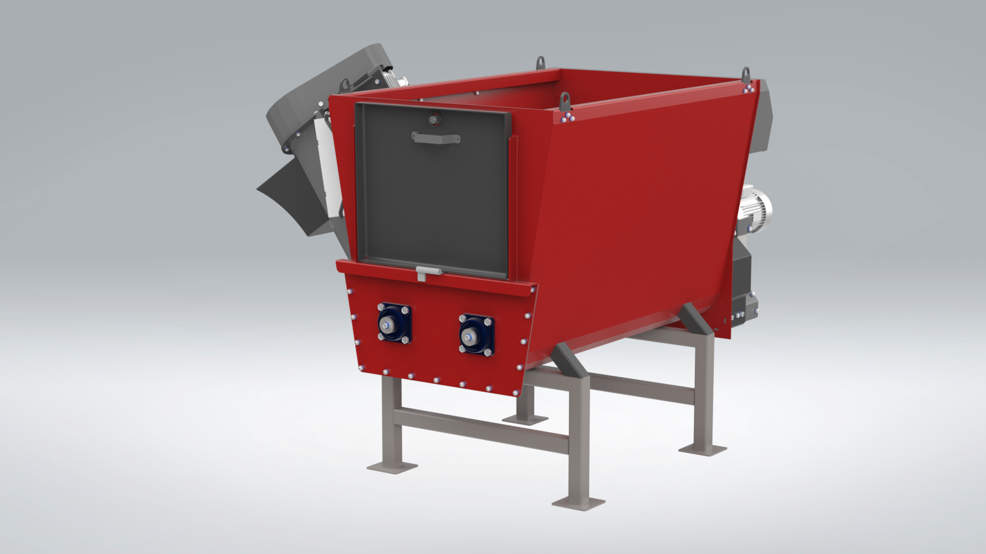 SMO-2m³电动固定式自动卸料饲料混合机